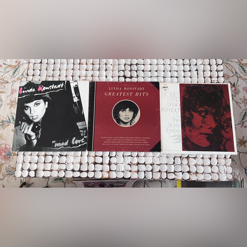 THREE Linda Ronstadt Vinyl Record Lot - original pressing